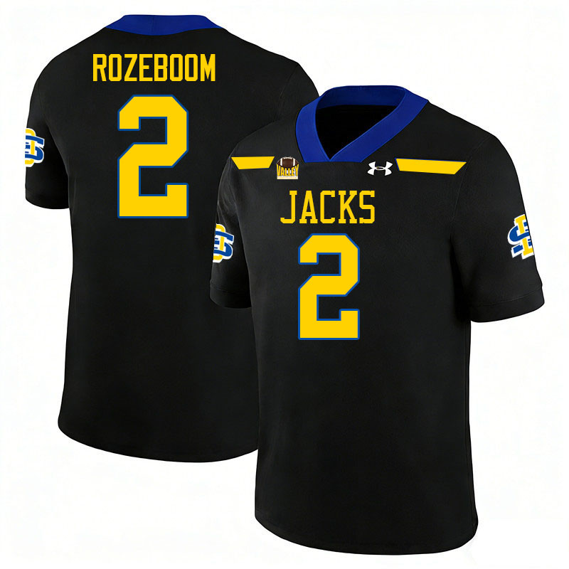 South Dakota State Jackrabbits #2 Christian Rozeboom College Football Jerseys,Uniforms-Black